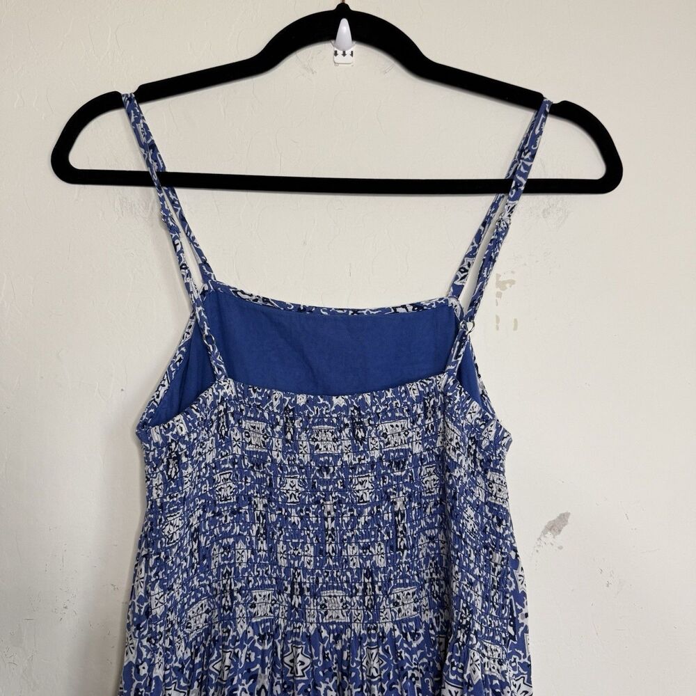 Chelsea & Theodore Small Blue Sleeveless Bohemian Ruffle Maxi Dress Cottagecore - Picture 6 of 13